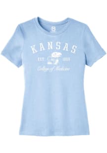 Summit Sportswear Kansas Jayhawks Womens Light Blue School of Medicine Short Sleeve T-Shirt