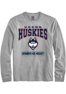 Summit Sportswear UConn Huskies Grey Women's Ice Hockey Long Sleeve T Shirt