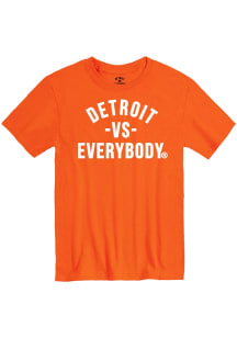 Detroit Orange DVE Double Outlined Short Sleeve T Shirt