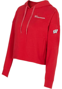 Concepts Sport Wisconsin Badgers Womens  Elevation Hooded Sweatshirt