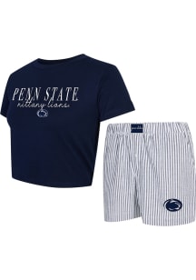 Concepts Sport Penn State Nittany Lions Womens Navy Blue Scripty Short Sleeve T-Shirt