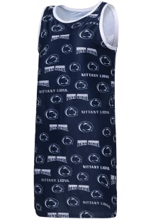 Concepts Sport Penn State Nittany Lions Womens Navy Blue  Short Sleeve Dress