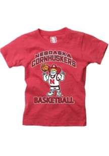 Wes and Willy Nebraska Cornhuskers Toddler Cardinal Arched Wordmark Short Sleeve T-Shirt