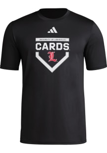 Adidas Louisville Cardinals Black Locker Home Plate Short Sleeve T Shirt