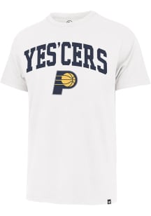 47 Indiana Pacers White Yes 'Cers Short Sleeve Fashion T Shirt