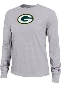 Champion Green Bay Packers Womens Grey Core LS Tee