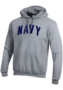 Champion Navy Midshipmen Mens Grey Arch Name Long Sleeve Hoodie