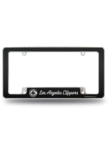 Los Angeles Clippers Carbon Fiber All Over Chrome License Plate Frame - Silver