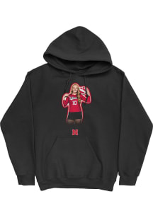 Olivia Mauch Nebraska Cornhuskers Mens Black Portrait Hoodie Player Hood