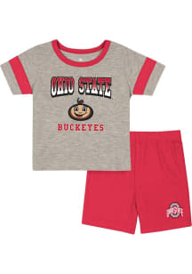 Colosseum Ohio State Buckeyes Infant Red Lance Set Top and Bottom