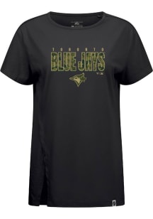Levelwear Toronto Blue Jays Womens Black Influx Protect Short Sleeve T-Shirt