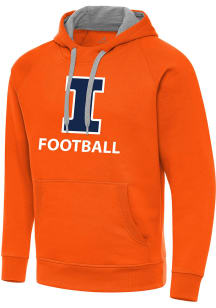 Antigua Illinois Fighting Illini Mens Orange Football Victory Long Sleeve Hoodie