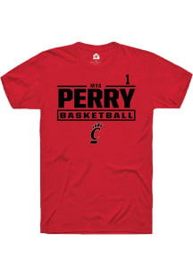 Mya Perry Cincinnati Bearcats Red NIL Stacked Box Short Sleeve Player T Shirt