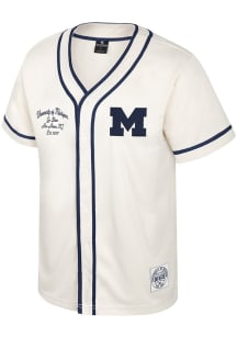Colosseum Michigan Wolverines Mens White Hunter Seeker Baseball Jersey