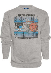 Blue 84 Big Ten Mens Grey 2026 Big Ten Women's Basketball Tournament Long Sleeve Crew Sweatshirt