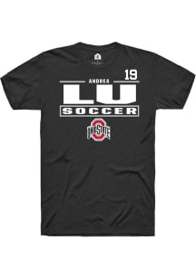 Andrea Lu Ohio State Buckeyes Black NIL Stacked Box Short Sleeve Player T Shirt