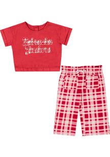 Colosseum Nebraska Cornhuskers Infant Girls Red Sky Castle Set Top and Bottom