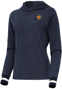 Antigua Indiana Pacers Womens Navy Blue Trek Hooded Sweatshirt