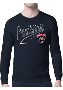 Starter Florida Panthers Navy Blue Tailsweep Long Sleeve T Shirt