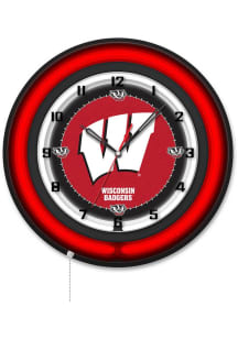 Wisconsin Badgers 19in Neon Wall Clock