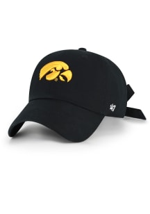 47 Iowa Hawkeyes Black Bow Back Clean Up Womens Adjustable Hat