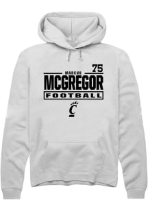 Marcus McGregor Cincinnati Bearcats Mens White Football NIL Stacked Box Player Hood