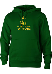 Adidas George Mason University Mens Green Primary Logo Long Sleeve Hoodie
