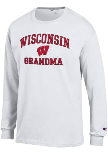 Champion Wisconsin Badgers White Grandma Jersey Long Sleeve T Shirt