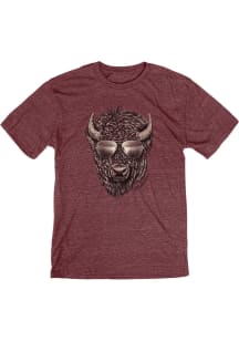 Blue 84 Oklahoma Maroon Buffalo Sunglasses Short Sleeve Fashion T Shirt