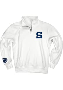 Blue 84 Penn State Nittany Lions Mens White  Long Sleeve Qtr Zip Pullover