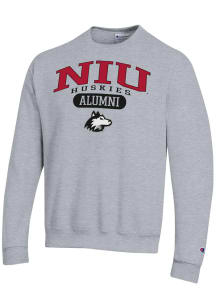 Champion Northern Illinois Huskies Mens Grey Pill Box Alumni Powerblend Long Sleeve Crew Sweatshir..