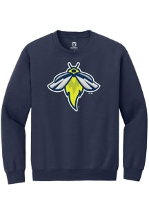 Summit Sportswear Columbia Fireflies Mens Navy Blue Primary Logo Long Sleeve Crew Sweatshirt