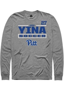 Adoo Yina Pitt Panthers Graphite NIL Stacked Box Long Sleeve Player T Shirt