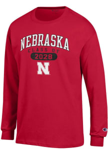 Champion Nebraska Cornhuskers Red Class of 2028 Jersey Long Sleeve T Shirt