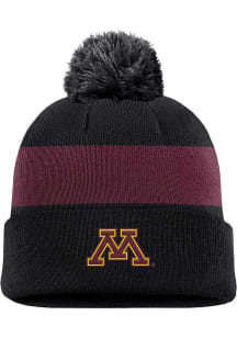 Nike Minnesota Golden Gophers Black Peak Pom Beanie Mens Knit Hat