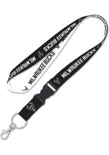Milwaukee Bucks Black and White Lanyard - Green