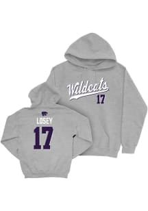 Jordan Losey Campus Ink K-State Wildcats Youth NIL Script Long Sleeve Player Hoodie Grey