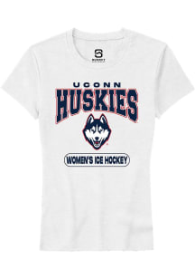 Summit Sportswear UConn Huskies Womens White Women's Ice Hockey Short Sleeve T-Shirt