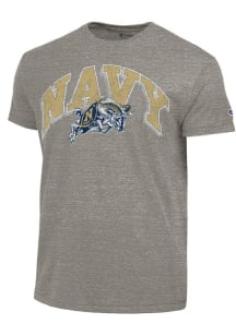 Champion Navy Midshipmen Grey DISTRESSED ARCH MASCOT Short Sleeve Fashion T Shirt