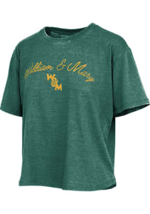 Pressbox William & Mary Tribe Womens Green Burnout Short Sleeve T-Shirt