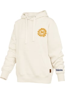 Pressbox Michigan Wolverines Womens Ivory Elena Hooded Sweatshirt