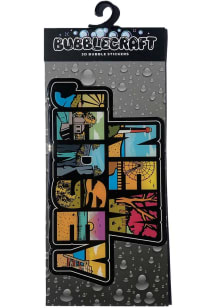 New Jersey Illustrated Letters Bubble Stickers - Black