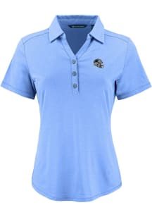 Cutter and Buck Carolina Panthers Womens Light Blue Helmet Forge Eco Polo Short Sleeve Polo Shirt