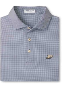 Peter Millar Purdue Boilermakers Mens Charcoal Border Short Sleeve Fashion Polo