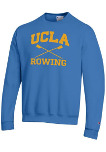 Champion UCLA Bruins Mens Light Blue Rowing Icon Powerblend Long Sleeve Crew Sweatshirt
