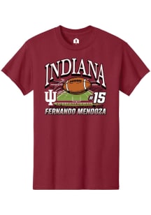 Fernando Mendoza Indiana Hoosiers Red Football NIL Caricatures Short Sleeve Player T Shirt