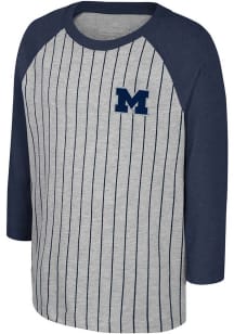Colosseum Michigan Wolverines Youth Navy Blue Fire Hawks baseball Long Sleeve T-Shirt