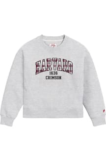 Harvard Crimson Womens Ash 1636 Crew Sweatshirt