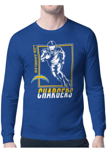 Starter Los Angeles Chargers Blue Grid Long Sleeve T Shirt