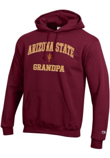 Champion Arizona State Sun Devils Mens Maroon Grandpa Powerblend Long Sleeve Hoodie